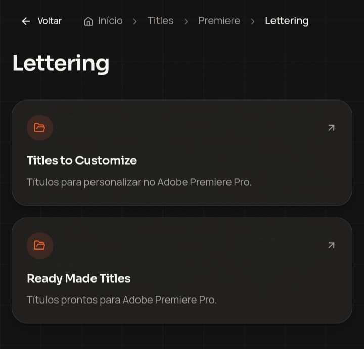 Novo módulo Lettering com títulos prontos para Adobe Premiere Pro